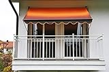 Angerer Klemmmarkise Exklusiv - Markise für Sonnenschutz - Montage ohne Bohren und Dübeln - ideale Balkonmarkise für Mietwohnungen (300 cm, Grau-Schwarz)