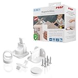 Reer Magnetschloss, 1 Stück, Schrank-Sicherung und Schubladen-Sicherung, vom Schwäbischen Kindersicherheitsexperten, zum kleben oder Schrauben 51030, Weiß