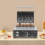 Elektrische Waffeleisen 1.5KW Kommerzielles Waffeleisen aus Edelstahl Waffelgerät mit Temperatur- und Zeitregelung Waffelautomat für Restaurant Bäckerei Snackb