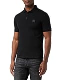 BOSS Herren Passenger Slim-Fit Poloshirt aus Stretch-Baumwolle mit Logo-Aufnäher Schwarz XL