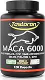 Tostoron MACA 6000 - der TURBO-LADER® unter den Maca Kapseln! Hochdosiert - 120 Kapseln + Tribulus, Pinienrindenextrakt, Vitamin C, Selen, Zink -Leistungscheck⁶ 1 Dose (1x100g) Tostoron, dein Antrieb!