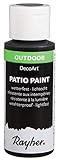 Rayher 38610576 Patio Paint, schwarz, Flasche 59 ml, wetterfeste Acrylfarbe für Den Außenbereich, lichtecht, Farbe für Innen und außen, Outdoor-Farb
