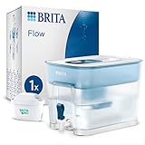 BRITA Flow Wasserfilter XXL mit Zapfhahn (8,2l) inkl. 1x MAXTRA PRO All-in-1 Kartusche – Wasserfilterstation zur Reduktion von Kalk, Chlor, Metalle wie Blei & Kupfer im Leitungsw