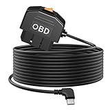 Hoembpn OBD Stromkabel für Dash Kamera, OBD2 zu Typ C Hardwire Kit mit Schalter Button, 12-36V zu 5V/3A, 24-Stunden Überwachung/ACC Modus, Geeignet für Dash Cam, GPS oder Radar - 3,5M