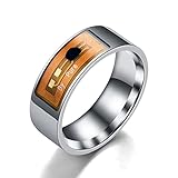 NFC Smart Ring für Herren Damen - Multifunktionale Wasserdichte Intelligente Ring Smart Wear Finger Digital Ring für Android/Windows NFC-Smartphone-Zubehör (59.3 (18.9), Silber-1)