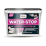 MEM Water Stop, Universalabdichtung und Feuchtigkeitssperre, Optimal geeignet für die Innen- und Außenanwendung, Lösemittel-, silikon- und bitumenfrei, Dichtet sofort, Grau, 14 kg