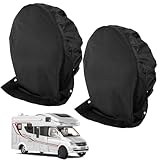 2 Stück Wohnwagen Radabdeckung,Schwarz Radabdeckung Wohnwagen,Reifenschutzhülle,Radabdeckung,Reifenabdeckung