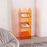 Buch- und Zeitungsständer aus Acryl, Zeitschriftenaufsteller für innen und außen, Zeitschriftenaufsteller, Orange, dritte Etag