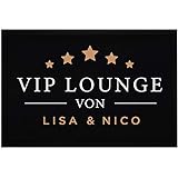 SpecialMe® Fußmatte mit Namen VIP Lounge personalisiebar mit Wunschnamen rutschfest & waschbar weiß 60x40