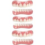 Sofort Zähne Aufkleber Zahnprothese Provisorischer Naturton Oberkiefer ​und Unterkiefer Perfektes lächeln Zähne Prothese Furnier Reparieren Sie schnell Ihre Zahn und Lächeln,01,3PCS