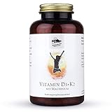 KRÄUTERHANDEL SANKT ANTON - Vitamin D3 + K2 Kapseln - 100 mg Magnesium - Hochdosiert - Deutsche Premium Qualität (300 Kapseln, 2,5 Jahre)