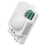 Goobay 96011 HF Bewegungsmelder Innen - Mini Mikrowellen Sensor - Unterputz Wandmontage - 8m Reichweite – 360° Erfassungsbereich – LED geeignet, Weiß