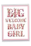 NobleWorks, Jumbo Baby Grußkarte (Eltern) 21,6 x 27,9 cm mit Umschlag (1 Packung) Oversize Jumbo Shower Ankündigung Big Floral Welcome J10790BBG
