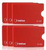 WallTrust RFID NFC Kartenhülle - Schutzhülle für Kreditkarten aus Plastik - TÜV geprüft - 6er Set - R