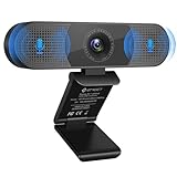 EMEET 1080P Webcam - C980PRO Webcam mit Mikrofon und Lautsprecher, Full HD Webcam mit Objektivabdeckung, 90 ° Sichtfeld, Automatische Lichtkorrektur, Plug & Play, für PC, Skype,