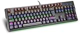 Speedlink VELA LED Mechanical Gaming Keyboard – Mechanische Gaming Tastatur RGB, kabelgebunden, Metall Oberfläche, Blue Switches, Anti-Ghosting, 11 Beleuchtungsmodi, DE-Layout, schw