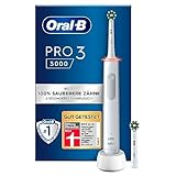 Oral-B PRO 3 3000 Elektrische Zahnbürste/Electric Toothbrush, 2 CrossAction Aufsteckbürsten, mit 3 Putzmodi und visueller 360° Andruckkontrolle für Zahnpflege, Geschenk Mann/Frau, weiß