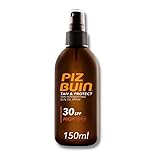 Piz Buin Tan & Protect, Bräunungsbeschleuniger Sonnenöl Spray mit Sonnenschutz LSF 30, wasserfest und schnell einziehend, 150