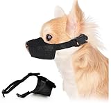 Hundemaulkorb verhindert Beißen und Fressen Bellen und Kauen, Nylon-Maulkorb für kleine, mittelgroße Hunde mit atmungsaktivem Netz, weicher Hunde-Mundschutz mit Verstellbarer Schlaufe (XS)