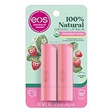 eos USDA Organic Lip Balm - Strawberry Sorbet | Lip Care to Moisturize Dry Lips | 100% Natural and Gluten Free | Long Lasting Hydration | 0.14 oz | 2 Pack