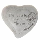 SIDCO Grabdeko Herz Grabschmuck Spruchstein Grabspruch Friedhofsdeko Liebe I