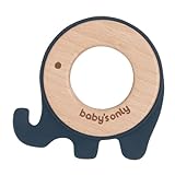 BO Baby's Only - Beißring Elefant - Greifling Baby - Bietet viele Vorteile - Kindersicher - Holz und Hochwertigem Silikon - Ab 0 Monate - Vintage b