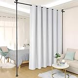 Raumteiler Paraventgestell Gardinenstange, Flexibel Verstellbarer Paravent ohne Vorhang,Raumtrenner oder Gardinenstange,Sichtschutz für Wohnzimmer, Schlafzimmer oder Büro, B 178 cm x H 317 cm,Schw