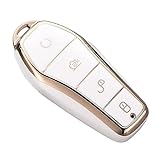 VUIUYOIES Stilvolle Auto Schlüsselanhänger Abdeckung für BYD Atto 3, zuverlässig und langlebig, Weiß, S