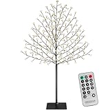 Monzana® Kirschblütenbaum 180 cm 200 LED Warmweiß Außen Innen Timer Künstlich Groß Deko Weihnachten Weihnachtsdeko Kirschbaum Leuchtbaum Lichterb