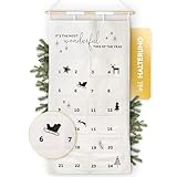 AMARI ® Adventskalender zum Befüllen - XXL Wandkalender (70 x 130 cm) mit 24 Fächern zum Basteln für Weihnachten - Adventskalender zum Aufhängen Stoff - Weihnachtsk
