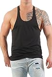 Herren Stringer Bodybuilding Tank Top Muskel Shirt Vest, Größe:L, Farbe:Schw