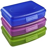 My-goodbuy24 Butterbrotdose Brotdose | 3er Set | Lunchbox für Kinder & Erwachsene - Perfekt für Schule, Büro, Arbeit oder Kindergarten - Spülmaschinengeeig
