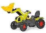 Rolly Toys Traktor / rollyFarmtrac Claas Axos 340 (für Kinder im Alter von 3 – 8 Jahre, inkl. rollyTrac Lader, verstellbarer Sitz) 611041, 142 cm × 53 cm × 81