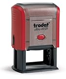 Trodat - Printy 4929 - Custom Stempel mit Wunschtext personalisieren, hier gleich online gestalten Gehäusefarbe rot – Adresstempel - Firmenstempel - mit Wunschtext - 50x30 mm - 8 Z