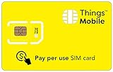 Prepaid GSM SIM-Karte für IOT und M2M - Things Mobile - mit weltweiter Netzabdeckung und Mehrfachanbieternetz GSM/2G/3G/4G. Ohne Fixkosten und ohne Verfallsdatum. 10 € Guthaben ink