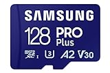 Samsung PRO Plus microSD-Karte + SD-Adapter, 128 GB, Für Mobile Gaming auf Smartphones, Tablets und Handheld Konsolen, UHS-I U3, Full HD & 4K UHD, 180 MB/s Lesen, 130 MB/s Schreiben, MB-MD128SA/EU