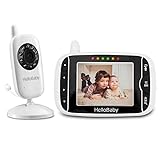 HelloBaby Babyphone mit Kamera HB32 3.2' Digital Funk TFT LCD Drahtloser Video Baby Monitor mit Digitalkamera, Nachtsicht-Temperaturüberwachung u. 2 Weise Talkback System Weiß, 720p
