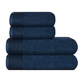 GLAMBURG Ultra Soft 4er-Pack Handtuch-Set, Baumwolle, enthält 2 übergroße Badetücher 70 x 140 cm, 2 Handtücher 50 x 90 cm, für den täglichen Gebrauch, kompakt und leicht — Mineral B