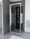 MARWELL Komplettdusche Fertigdusche Dusy 70 x 70 x 225 cm – Dusche mit Fronteinstieg – Duschkabine mit hochwertigen Aluminiumprofilen - Einstiegshöhe 16