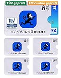 MakakaOnTheRun 5X RFID Blocker Kartenhülle (3fach geprüft: TÜV + EMV + HF-Labor) - EC Karten Schutzhülle, Karten Hüllen für Geldbörsen, Ausweis- & Kartenhüllen, NFC Schutzhü