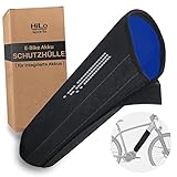 HiLo sports E-Bike Akku Schutzhülle - [Für 28-42 cm Rahmenumfang] - Thermoschutzhülle fürs E Bike - Schützt vor Kälte und Schmutz - Neopren Akku Schutz (Blau)