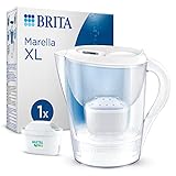 BRITA Wasserfilter-Kanne Marella XL weiß (3,5l) inkl. 1x MAXTRA PRO All-in-1 Kartusche – Filter zur Reduzierung von Kalk, Chlor, Blei, Kupfer & geschmacksstörenden Stoffen im W