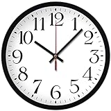 Coslife Wanduhr 12-Zoll-Non-Ticking Silent Quarz dekorative Uhren, leicht zu lesen, Home/Küche/Büro/Schuluhr (weiß)