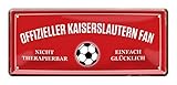 Kaiserslautern Fan Blechschild - Deko Fanartikel für Lautern Fans Anhänger - Türschild oder Wanddeko für Werkstatt Partykeller Kinderzimmer Jugendzimmer - mit Blechschilder Befestigungsset - 28x12
