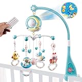 Mini Tudou Baby Mobile,Baby Babybett mit Musik und Licht,Timing-Funktion,Projektor,Fernsteuerung Baby Spieluhr mit 150 Melodien,Baby Hängende Spielzeug,Geschenk für Neugeborene 0-24 M