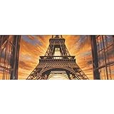 DNOVING GWP-133025219 Geschenkpapier mit Eiffelturm bei Sonnenuntergang, 147,3 x 58,4 cm, 2 R
