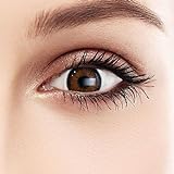 Dolovo Kontaktlinsen Farbig Ohne Stärke, 12 Monatslinsen 1 Stück (Einteilige) für Cosplay Zombie Vampir, Karneval, Fasching, Anime (Braun)