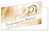 25 Stück Einladungskarten zur Hochzeit (EKT-102) Format DIN lang Einladungen Ringe Trauung F