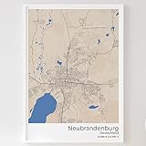 Mapdify Neubrandenburg Stadtposter, dein Lieblingsort als Wandposter, Karte deiner Stadt, City