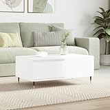 CIADAZ Couchtisch Hochglanz-Weiß 90x50x36,5 cm Holzwerkstoff, Living Room Table, Wohnzimmertisch, Beistelltisch, Side Table & End Table, Coffee Table - 830798